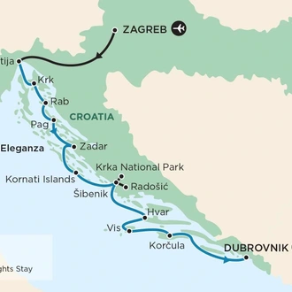 tourhub | APT | Croatia Island Discovery | Tour Map