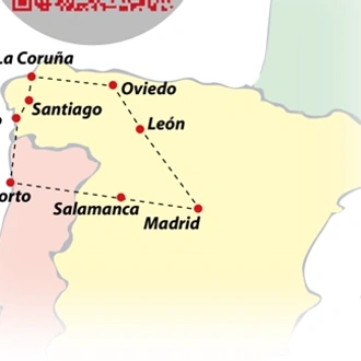 tourhub | VPT TOURS | 6 days Galicia & North of Portugal (Tuesdays) | Tour Map