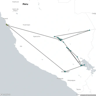 tourhub | Tangol Tours | 13-Day Classic Tour Peru & Puerto Maldonado | Tour Map