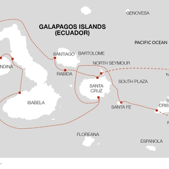 tourhub | Explore! | Galapagos - Central, West & East Islands aboard the Archipel I | Tour Map