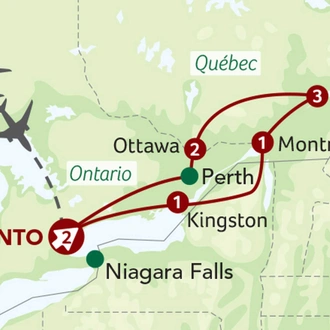 tourhub | Saga Holidays | Journey Through Eastern Canada | Tour Map