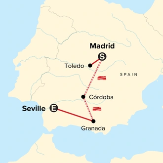 tourhub | G Adventures | Discover Moorish Spain | Tour Map