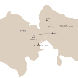 tourhub | Luxury Gold | Essence of India - end Jaipur | Tour Map
