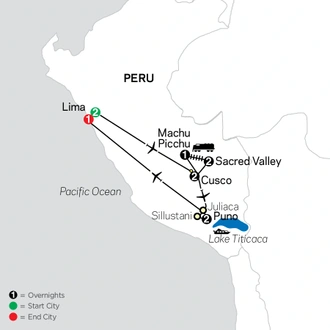 tourhub | Cosmos | Mysteries of the Inca Empire | Tour Map