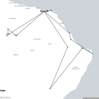 tourhub | Yota Travel and Tourism | Joyas de Oman | Tour Map