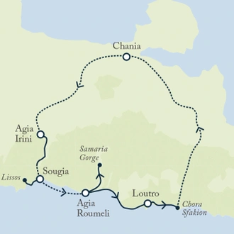 tourhub | Exodus | Contrasts of Crete Walking | Tour Map