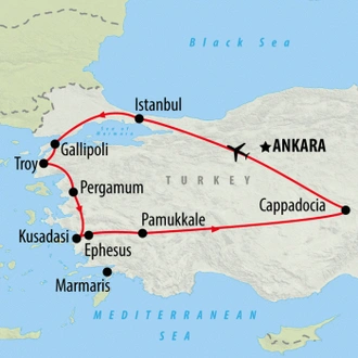 tourhub | On The Go Tours | Highlights of Turkey - 9 days | Tour Map