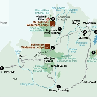 tourhub | APT | Kimberley Complete | Tour Map