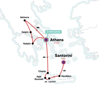 tourhub | G Adventures | Best of Greece | Tour Map