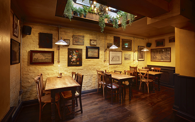 Downstairs dining area at The Abbeville in Clapham.