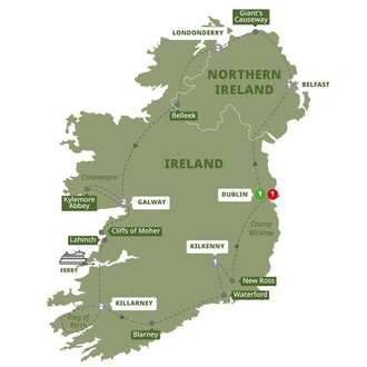 tourhub | Trafalgar | Irish Experience | Tour Map