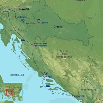 tourhub | Indus Travels | Charming Croatia with Adriatic Cruise | Tour Map