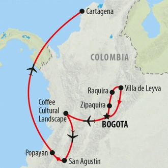 tourhub | On The Go Tours | Colombia Encompassed - 17 days | Tour Map