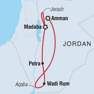 tourhub | Intrepid Travel | Explore Jordan | Tour Map