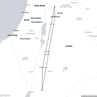 tourhub | Consolidated Tour Operators | La Experiencia de Jordania Español (J4) | Tour Map