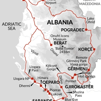 tourhub | Explore! | Cycle Albania | Tour Map